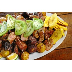 Brochettes de porc Chicharron marinade indienne 