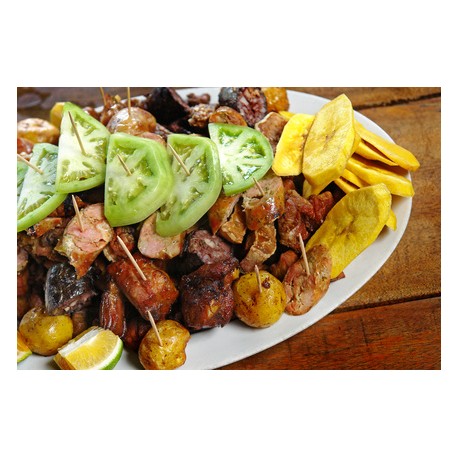Brochettes de porc Chicharron marinade indienne 