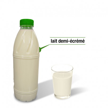 Lait demi-écrémé pasteurisé (Bouteille plastique)