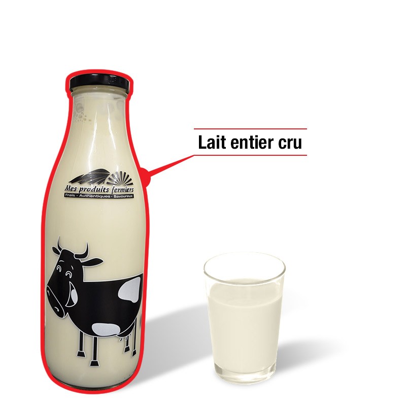 Lait entier cru (bouteille verre) - Mes Produits Fermiers