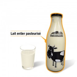 Lait entier pasteurisé (bouteille verre)