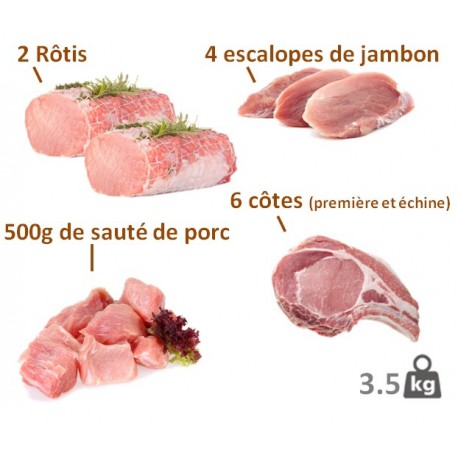 Lot de porc dégustation